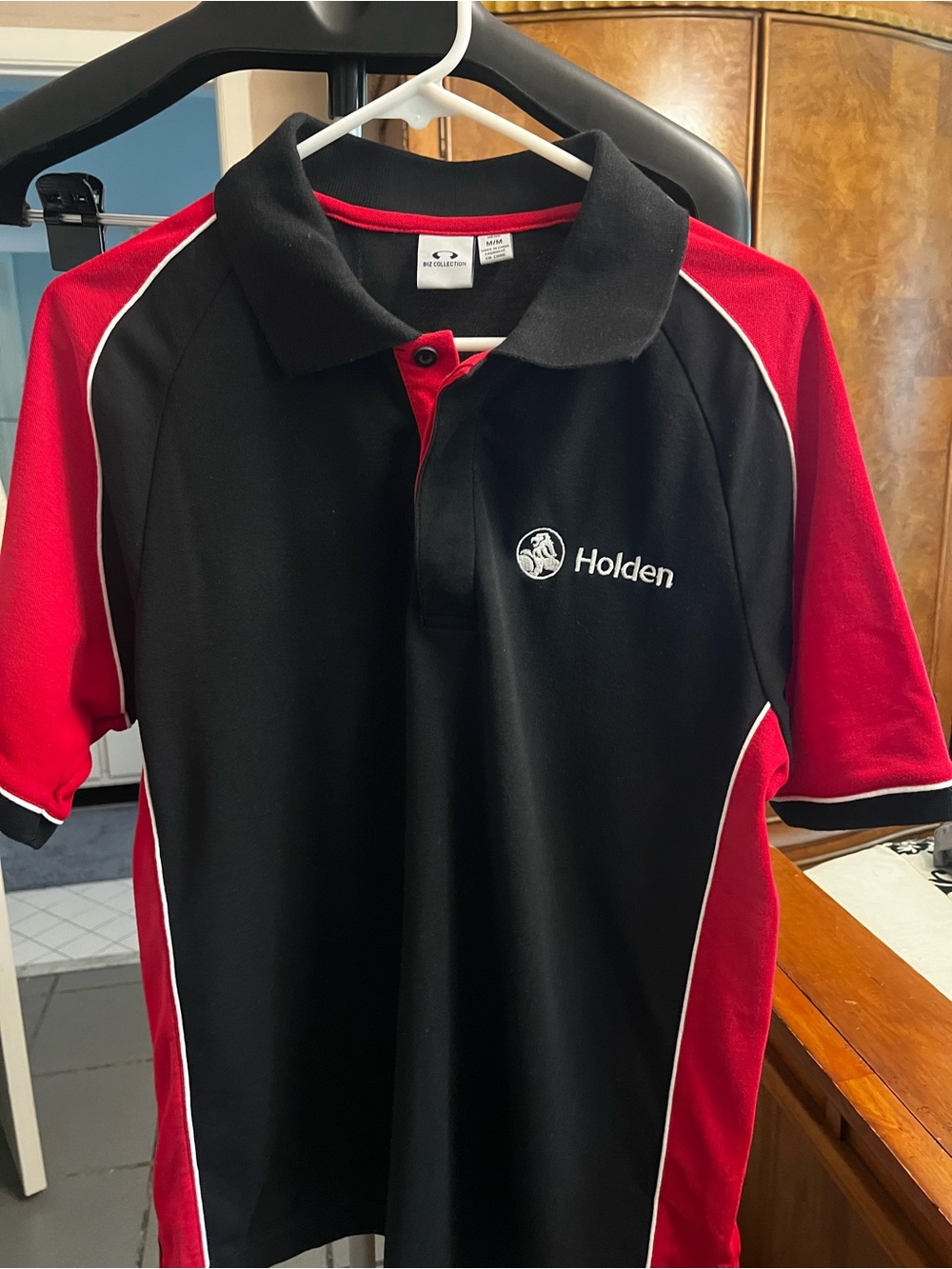 Holden Black and Red Men’s Polo with White Piping
